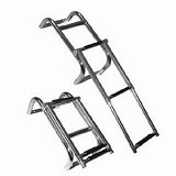 Stainless Steel Folding & Telescopic Boat Ladder - 3 Steps